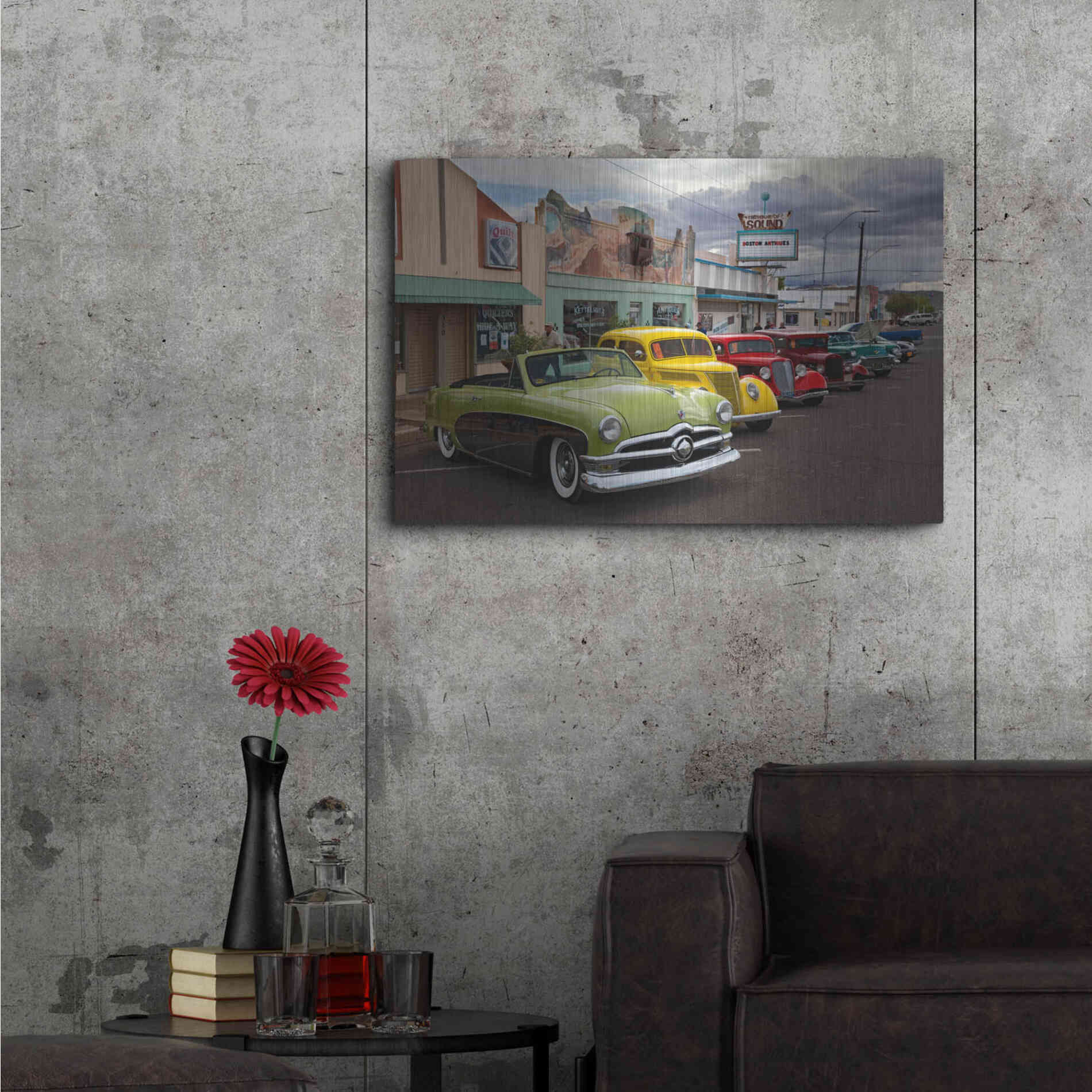 Luxe Metal Art 'Route 66 Fun Run Kingman' by Mike Jones, Metal Wall Art,36x24