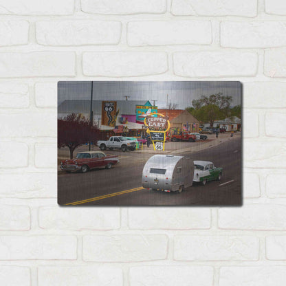 Luxe Metal Art 'Route 66 Fun Run Motoporium' by Mike Jones, Metal Wall Art,16x12