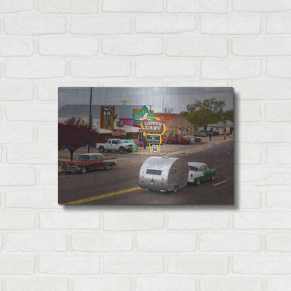Luxe Metal Art 'Route 66 Fun Run Motoporium' by Mike Jones, Metal Wall Art,24x16