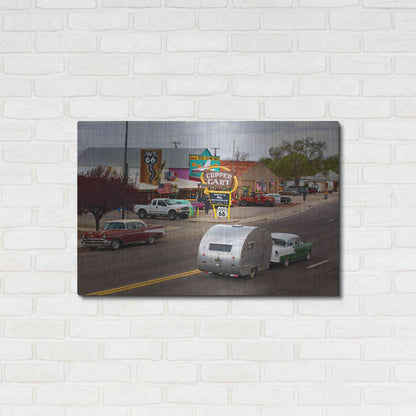 Luxe Metal Art 'Route 66 Fun Run Motoporium' by Mike Jones, Metal Wall Art,36x24
