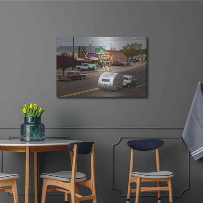 Luxe Metal Art 'Route 66 Fun Run Motoporium' by Mike Jones, Metal Wall Art,36x24