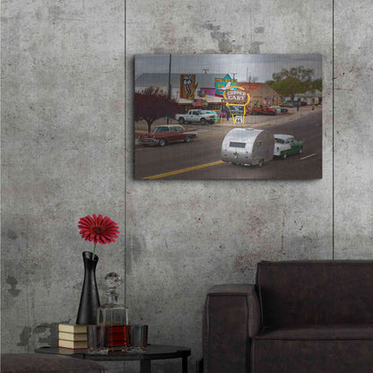 Luxe Metal Art 'Route 66 Fun Run Motoporium' by Mike Jones, Metal Wall Art,36x24