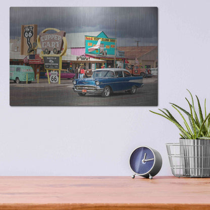 Luxe Metal Art 'Route 66 Fun Run Seligman' by Mike Jones, Metal Wall Art,16x12