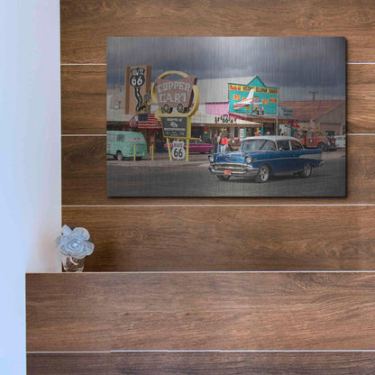 Luxe Metal Art 'Route 66 Fun Run Seligman' by Mike Jones, Metal Wall Art,16x12