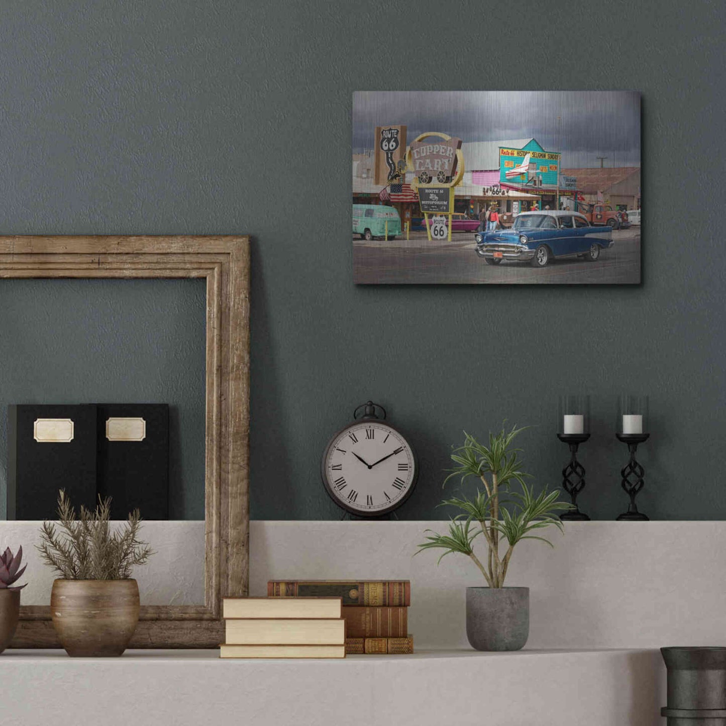 Luxe Metal Art 'Route 66 Fun Run Seligman' by Mike Jones, Metal Wall Art,16x12