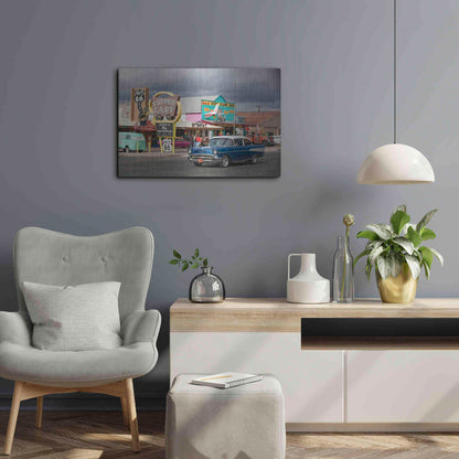 Luxe Metal Art 'Route 66 Fun Run Seligman' by Mike Jones, Metal Wall Art,24x16