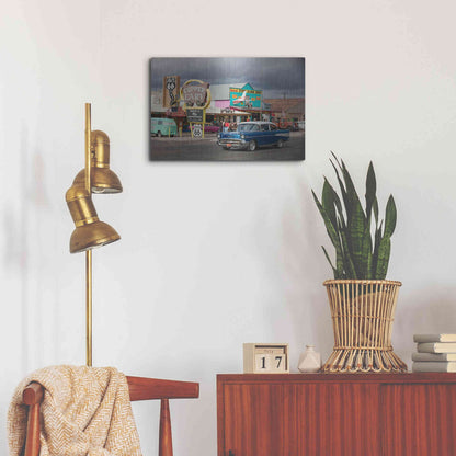 Luxe Metal Art 'Route 66 Fun Run Seligman' by Mike Jones, Metal Wall Art,24x16
