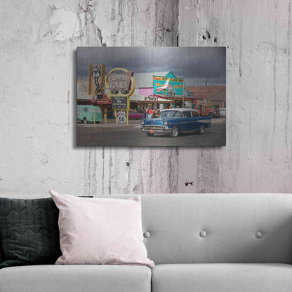 Luxe Metal Art 'Route 66 Fun Run Seligman' by Mike Jones, Metal Wall Art,36x24