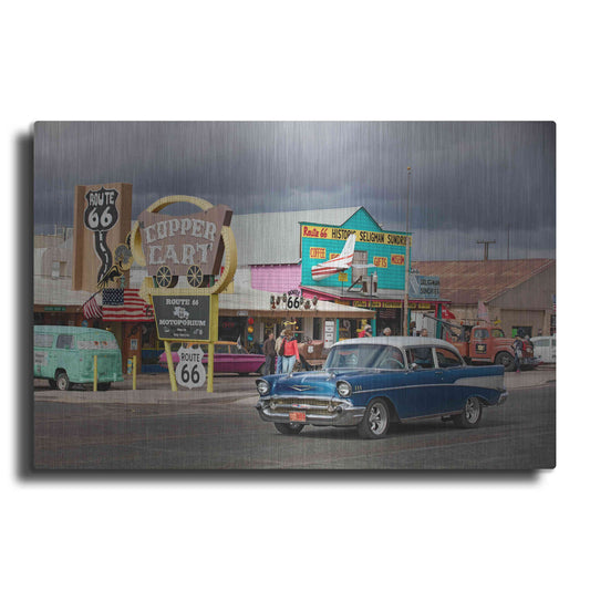 Luxe Metal Art 'Route 66 Fun Run Seligman' by Mike Jones, Metal Wall Art