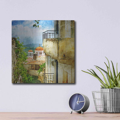 Luxe Metal Art 'Santorini II' Metal Wall Art,12x12