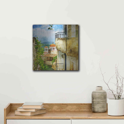 Luxe Metal Art 'Santorini II' Metal Wall Art,12x12