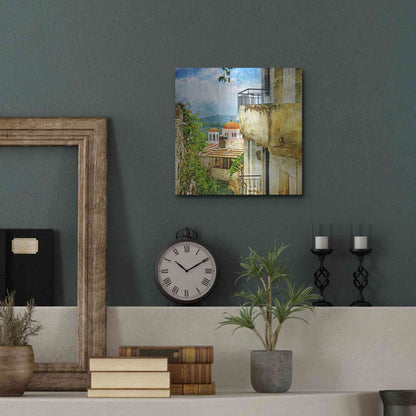 Luxe Metal Art 'Santorini II' Metal Wall Art,12x12