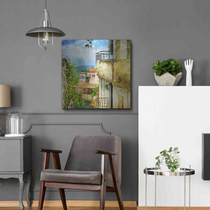 Luxe Metal Art 'Santorini II' Metal Wall Art,24x24