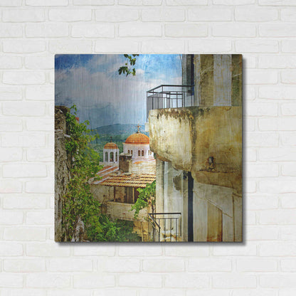 Luxe Metal Art 'Santorini II' Metal Wall Art,36x36