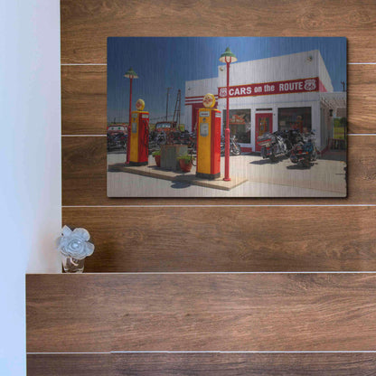 Luxe Metal Art 'Route 66 Kansas Kanotex' by Mike Jones, Metal Wall Art,16x12