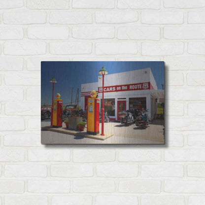 Luxe Metal Art 'Route 66 Kansas Kanotex' by Mike Jones, Metal Wall Art,24x16