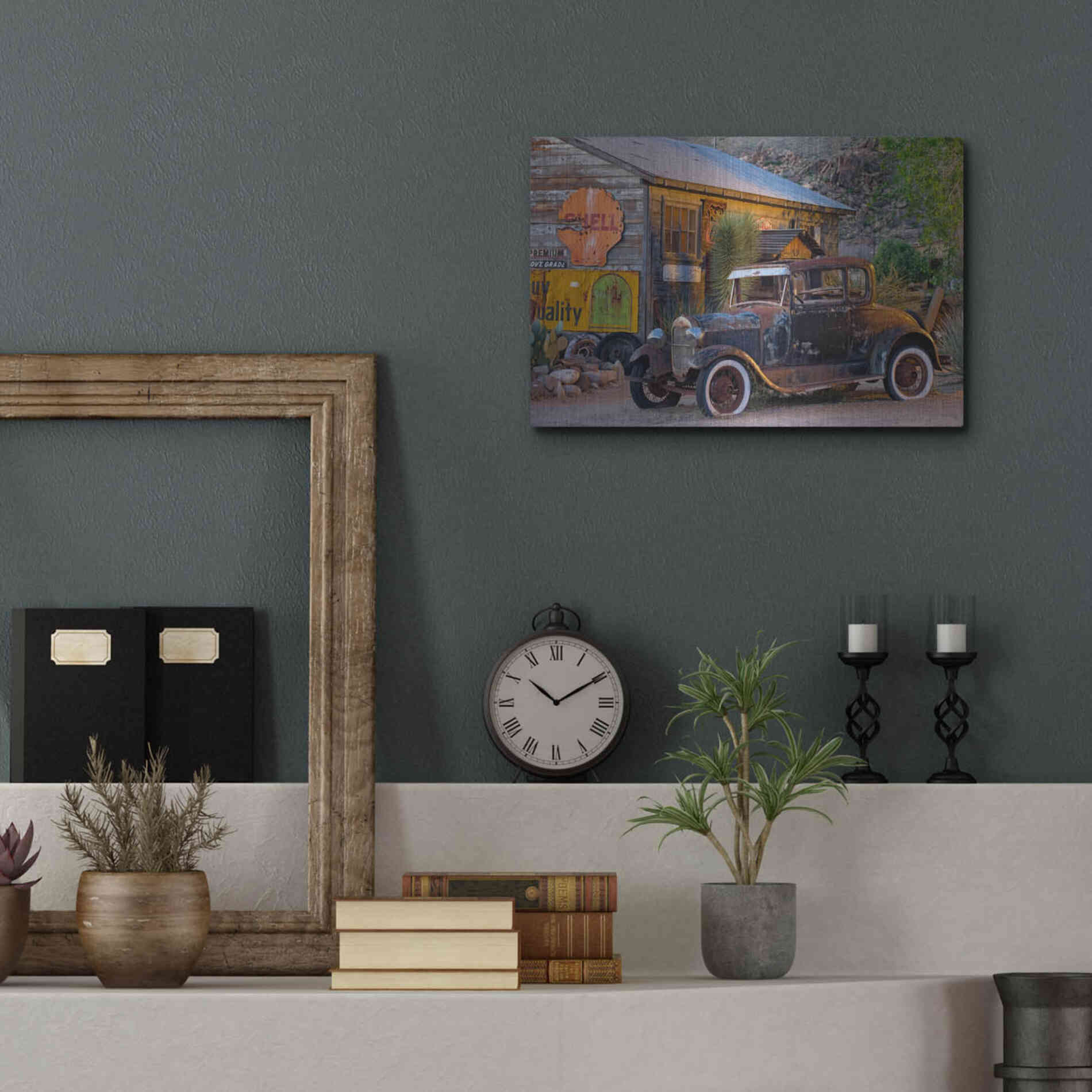 Luxe Metal Art 'Route 66 near Peach Springs' by Mike Jones, Metal Wall Art,16x12