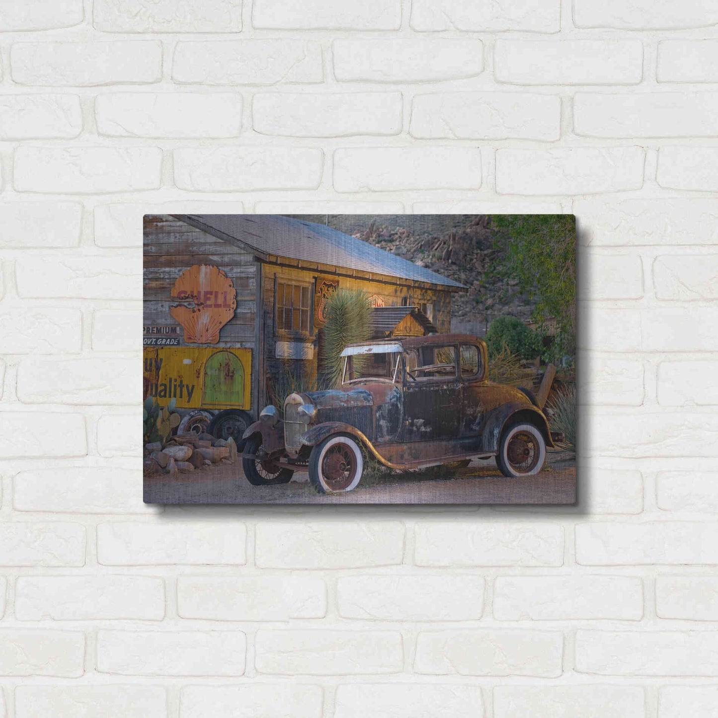 Luxe Metal Art 'Route 66 near Peach Springs' by Mike Jones, Metal Wall Art,24x16