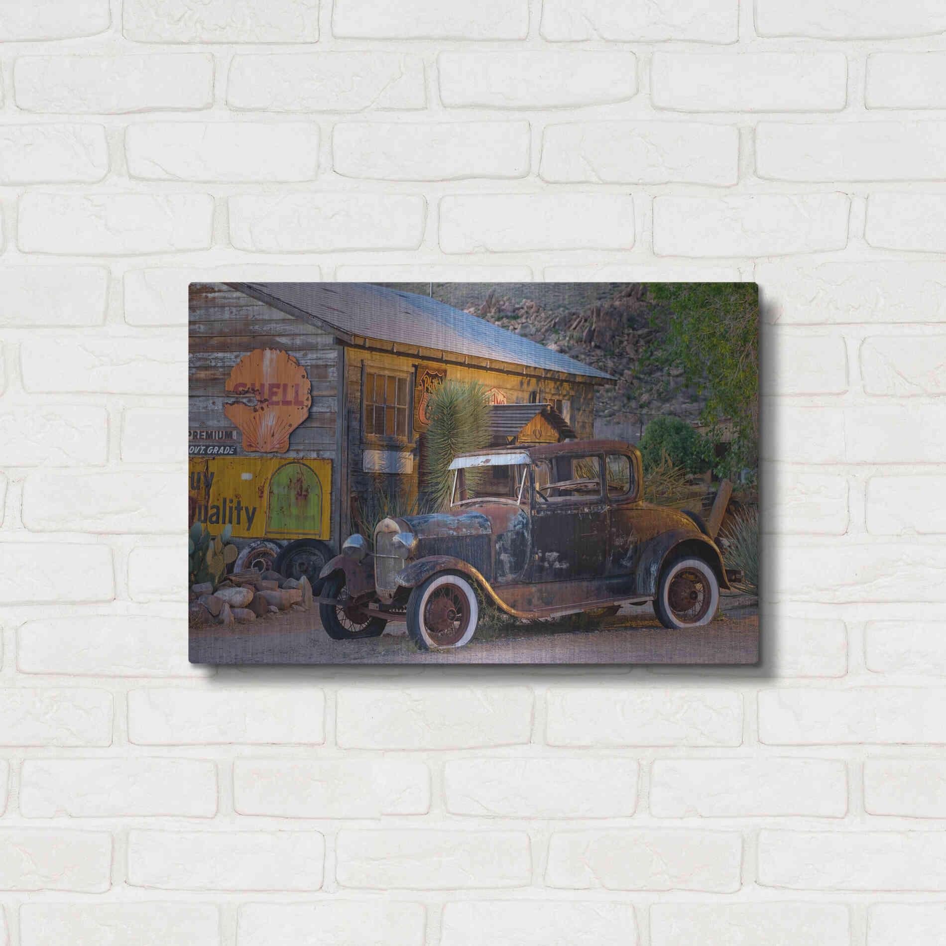 Luxe Metal Art 'Route 66 near Peach Springs' by Mike Jones, Metal Wall Art,24x16