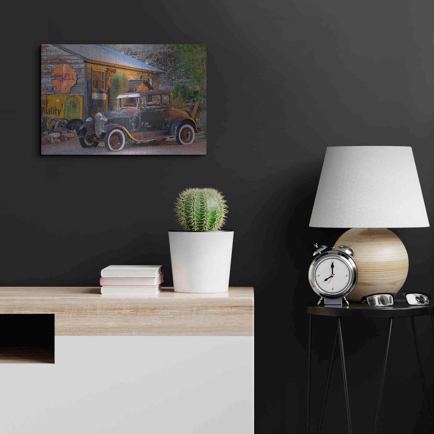 Luxe Metal Art 'Route 66 near Peach Springs' by Mike Jones, Metal Wall Art,24x16
