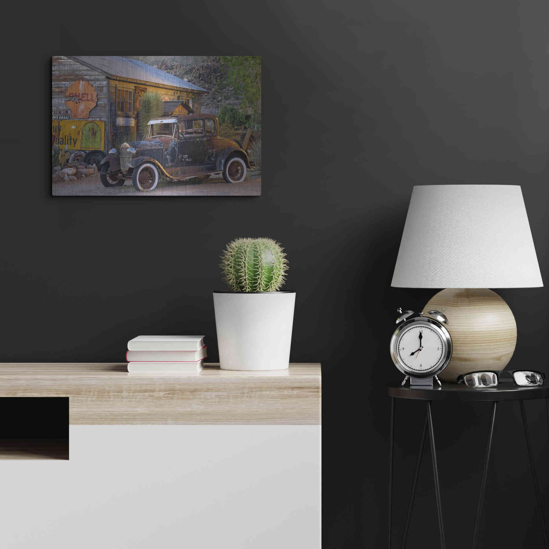 Luxe Metal Art 'Route 66 near Peach Springs' by Mike Jones, Metal Wall Art,24x16