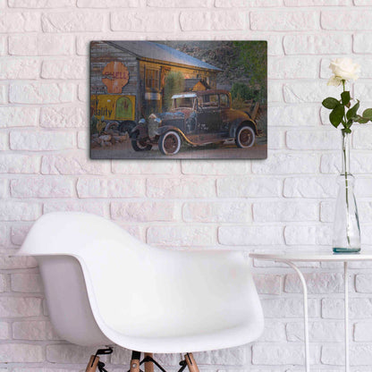 Luxe Metal Art 'Route 66 near Peach Springs' by Mike Jones, Metal Wall Art,24x16