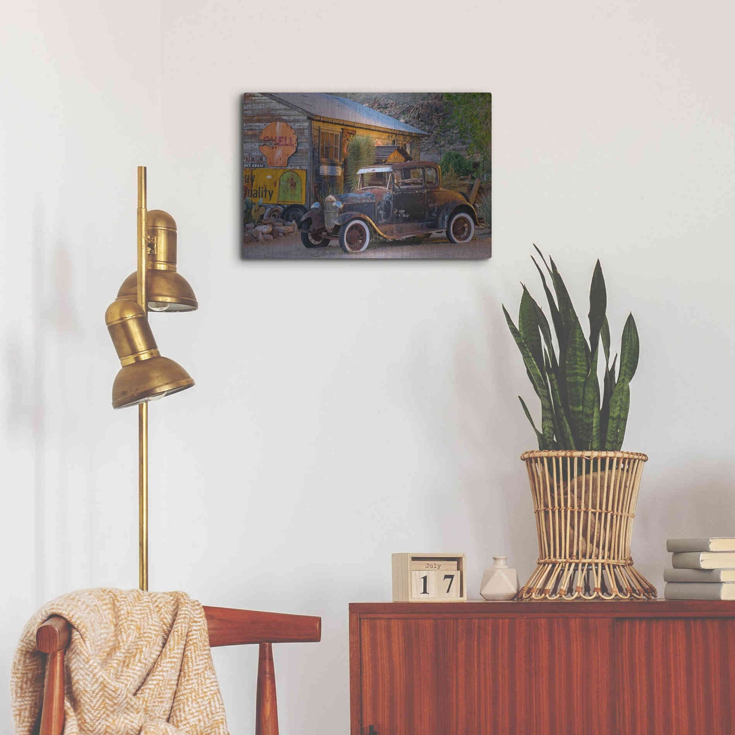 Luxe Metal Art 'Route 66 near Peach Springs' by Mike Jones, Metal Wall Art,24x16