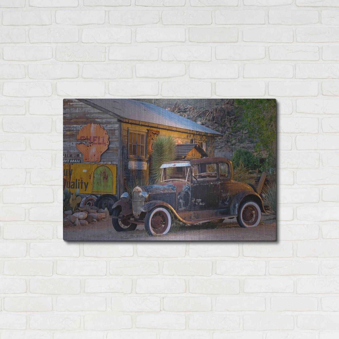 Luxe Metal Art 'Route 66 near Peach Springs' by Mike Jones, Metal Wall Art,36x24