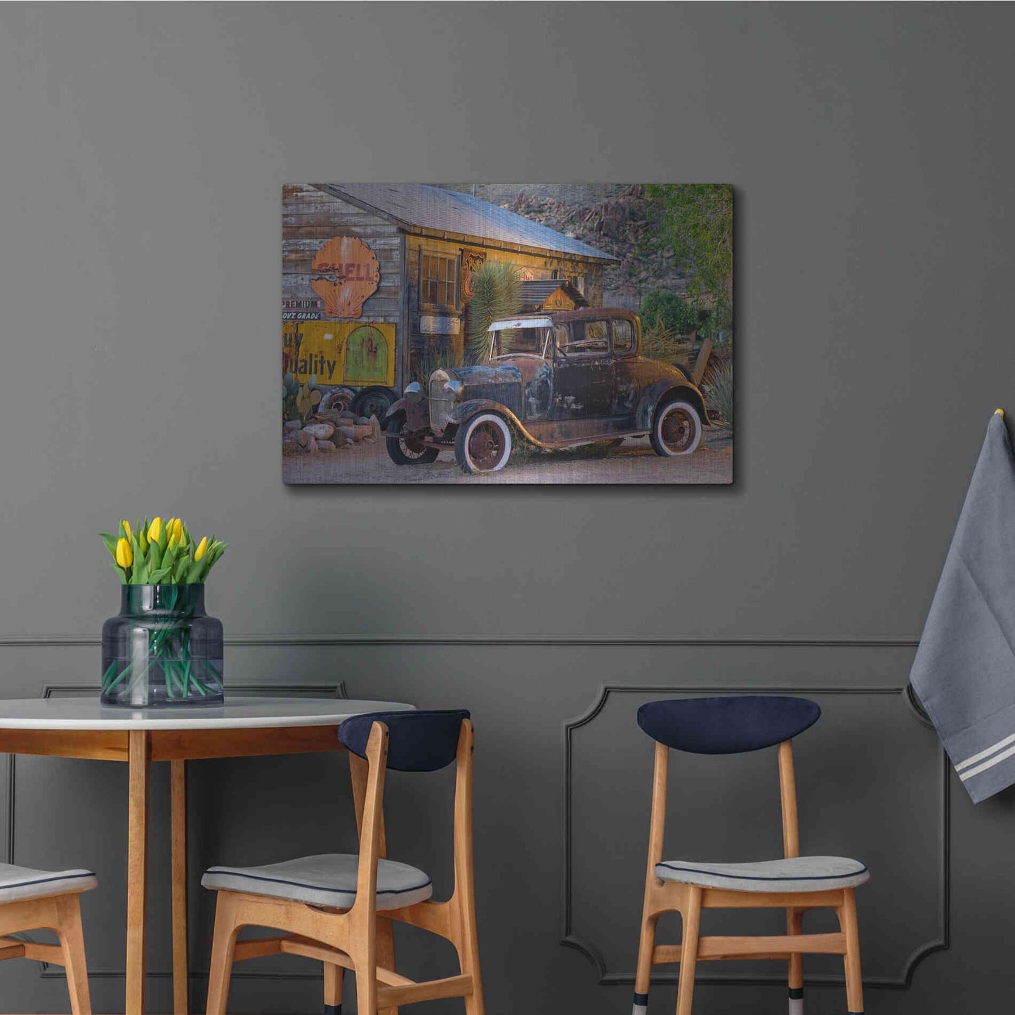 Luxe Metal Art 'Route 66 near Peach Springs' by Mike Jones, Metal Wall Art,36x24