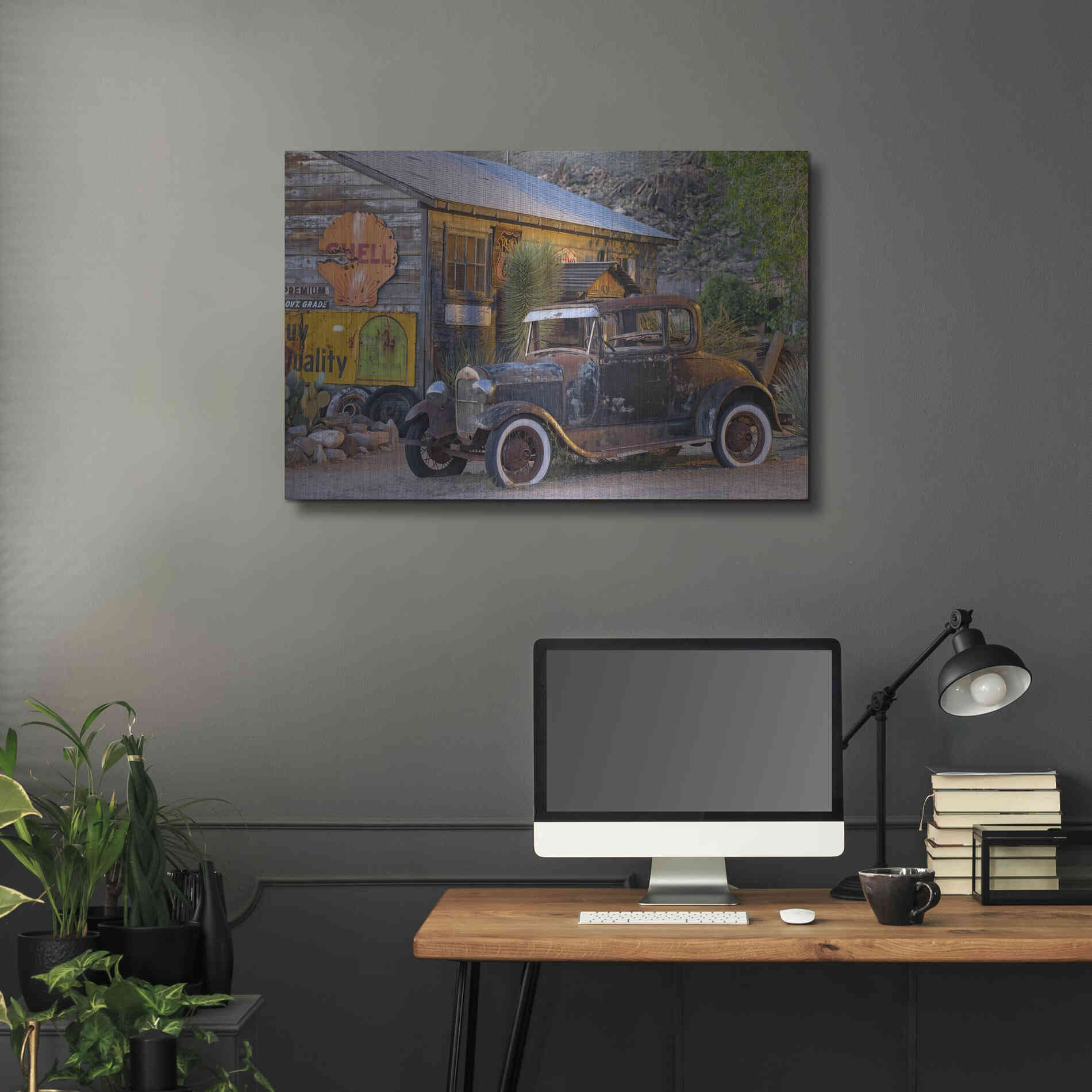Luxe Metal Art 'Route 66 near Peach Springs' by Mike Jones, Metal Wall Art,36x24