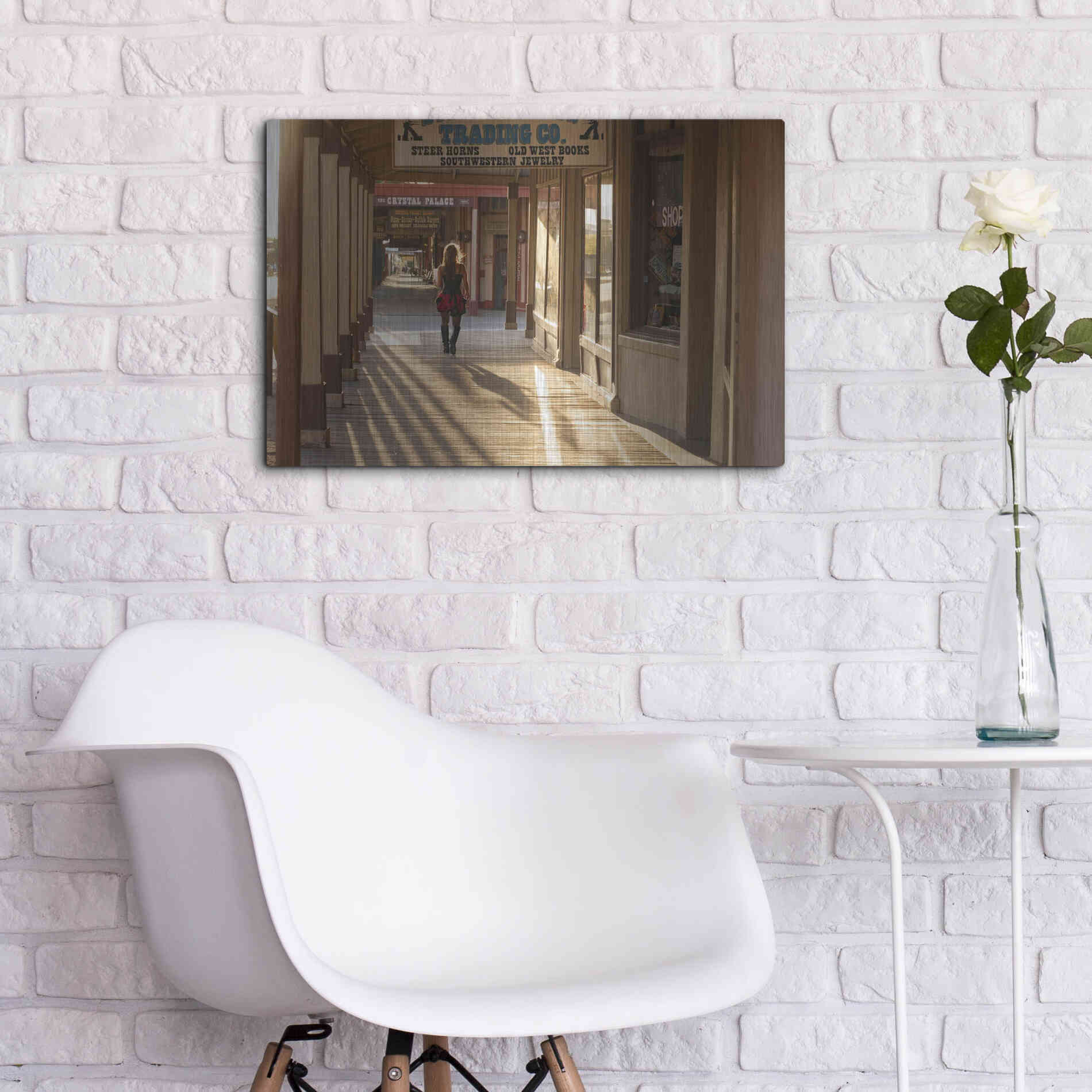 Luxe Metal Art 'Tombstone Lady' by Mike Jones, Metal Wall Art,24x16