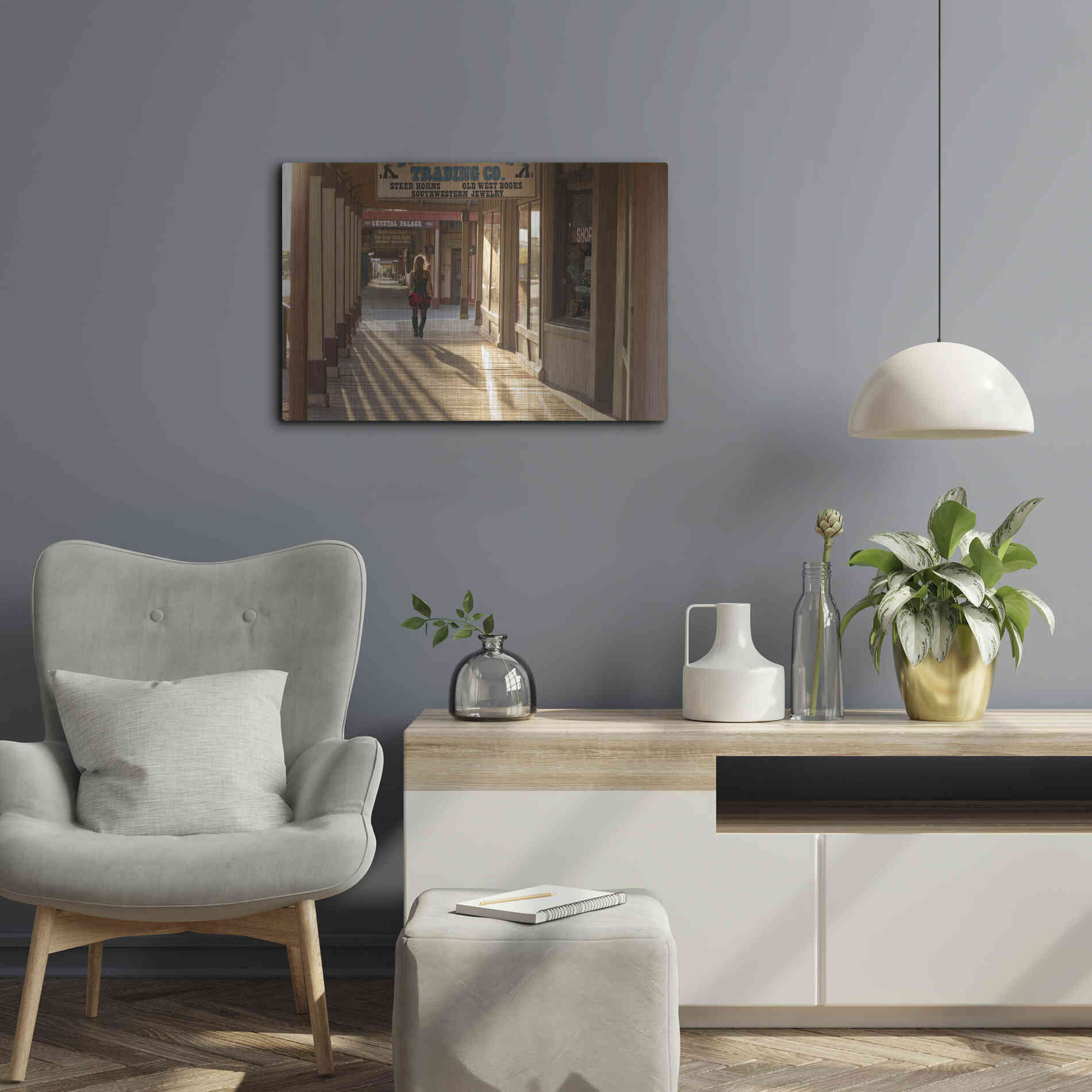 Luxe Metal Art 'Tombstone Lady' by Mike Jones, Metal Wall Art,24x16