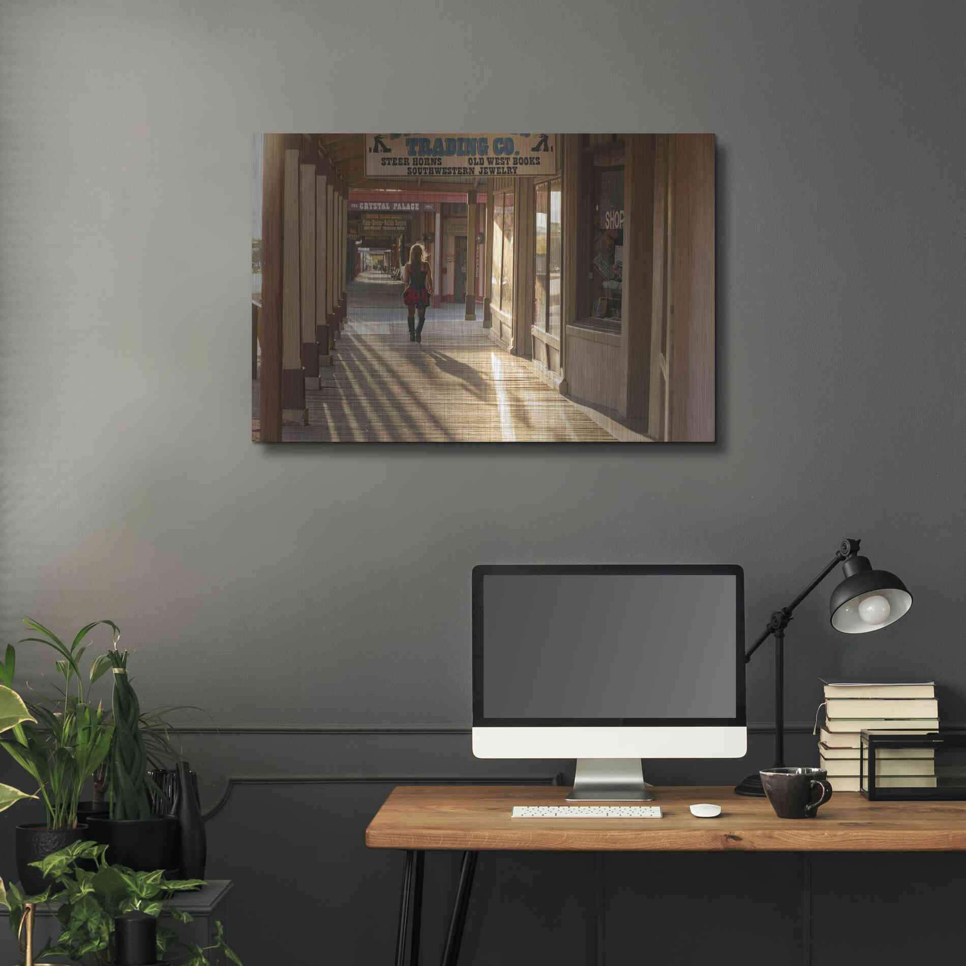 Luxe Metal Art 'Tombstone Lady' by Mike Jones, Metal Wall Art,36x24