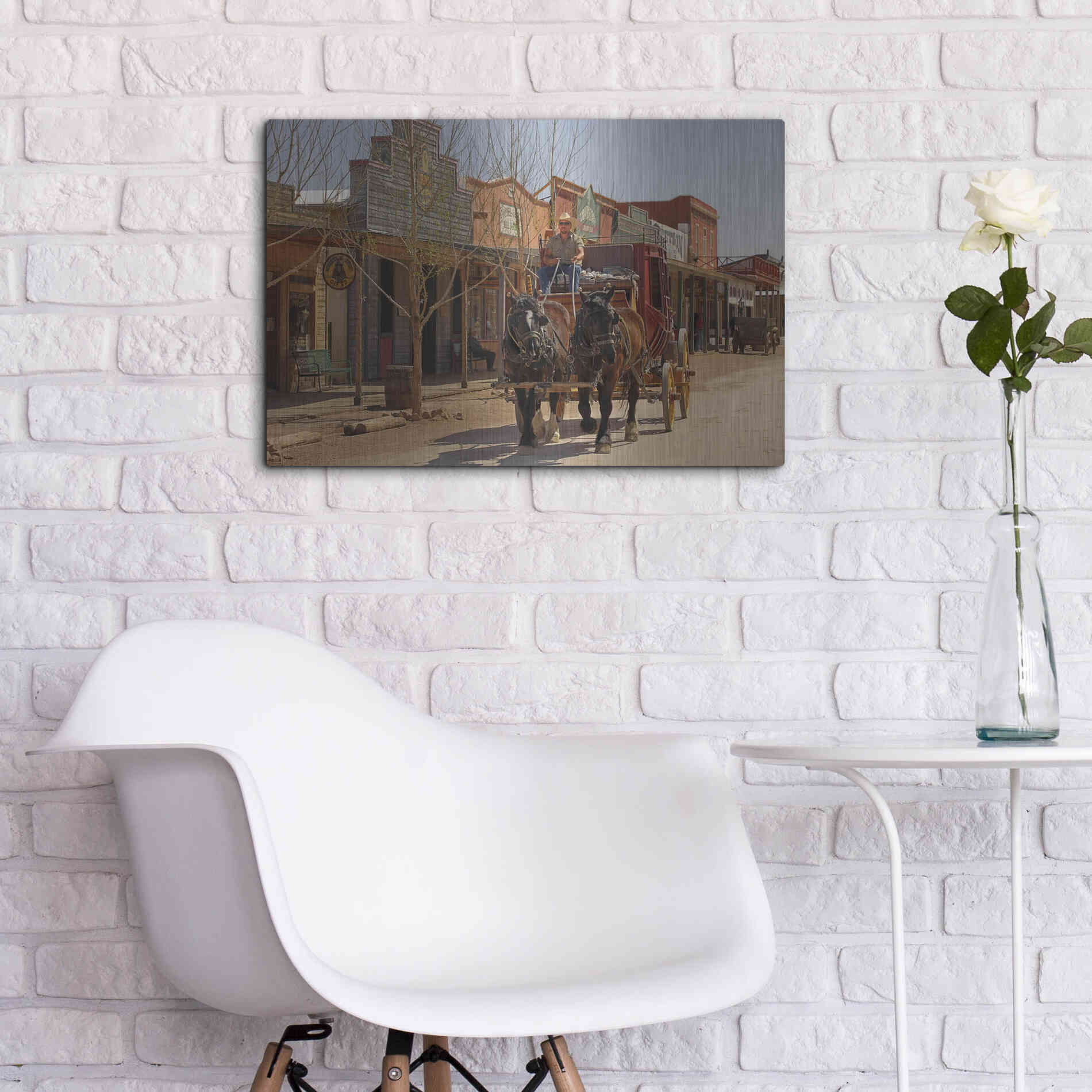 Luxe Metal Art 'Tombstone X' by Mike Jones, Metal Wall Art,24x16