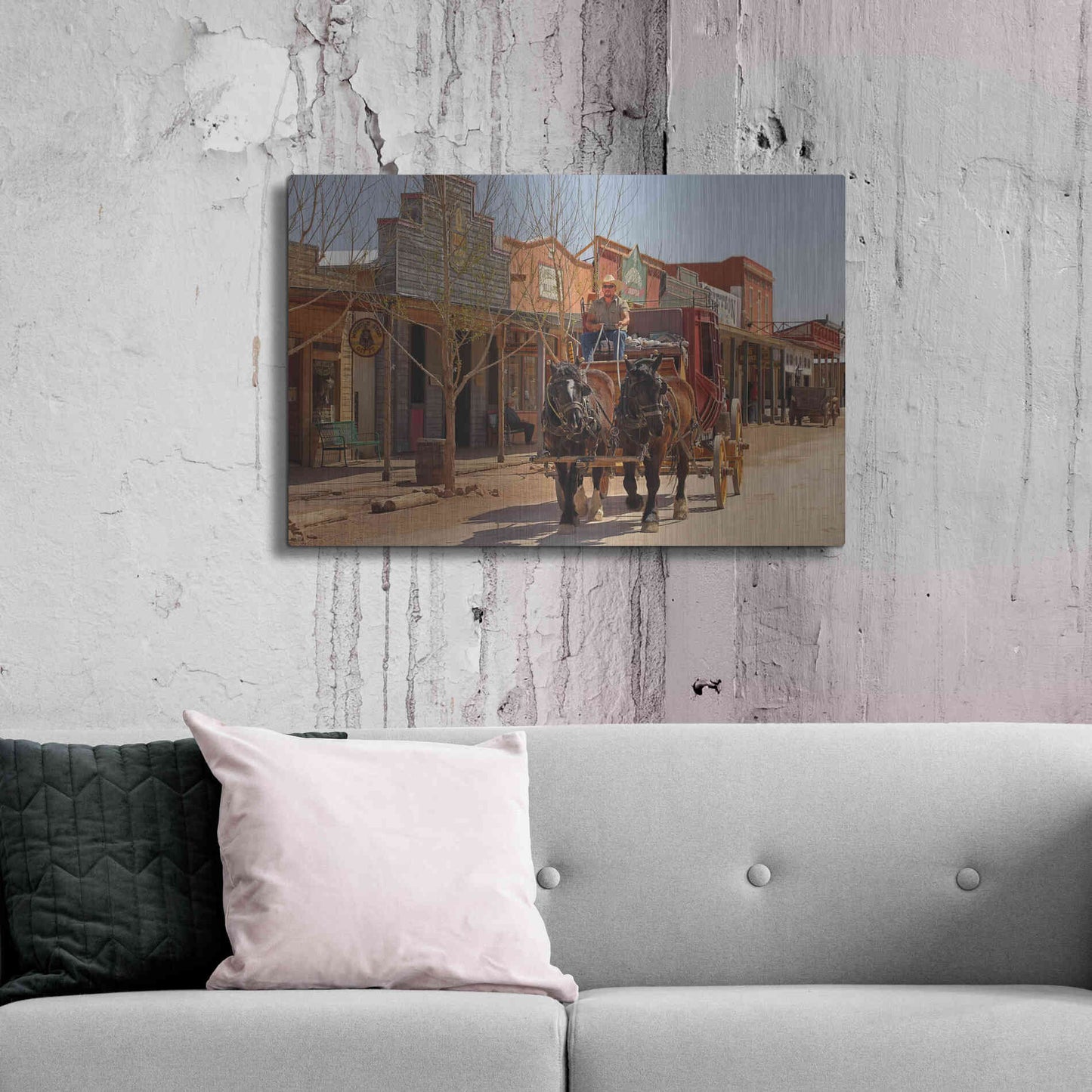 Luxe Metal Art 'Tombstone X' by Mike Jones, Metal Wall Art,36x24