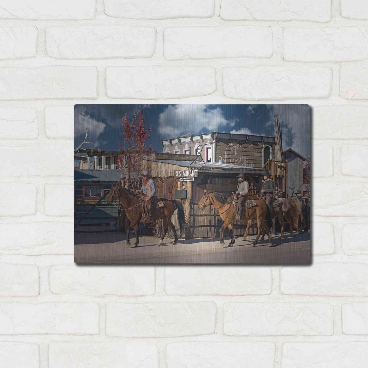 Luxe Metal Art 'Williams Cowboys' by Mike Jones, Metal Wall Art,16x12