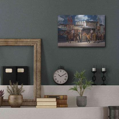 Luxe Metal Art 'Williams Cowboys' by Mike Jones, Metal Wall Art,16x12