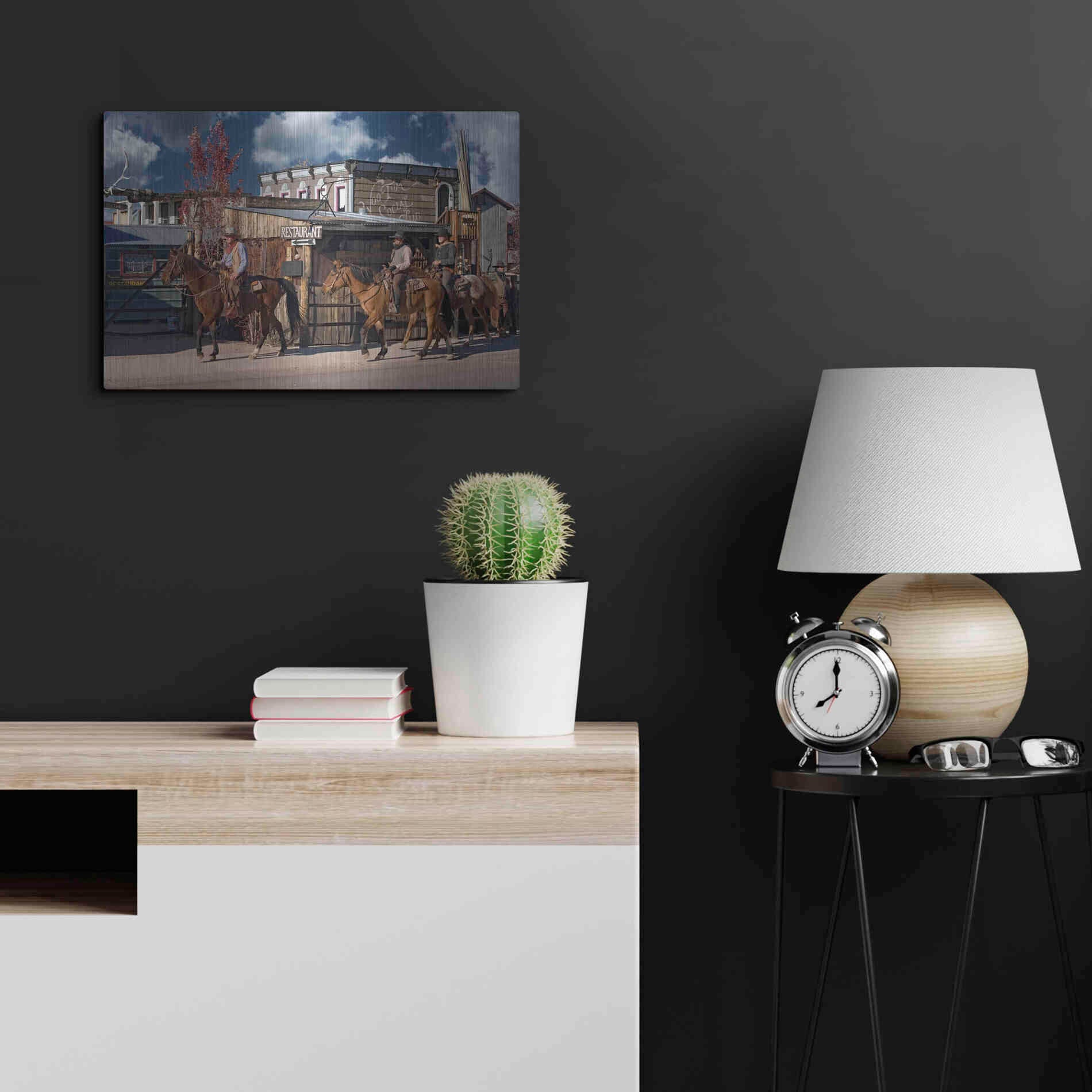 Luxe Metal Art 'Williams Cowboys' by Mike Jones, Metal Wall Art,24x16