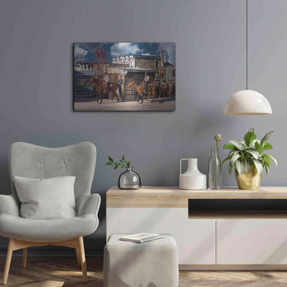 Luxe Metal Art 'Williams Cowboys' by Mike Jones, Metal Wall Art,24x16