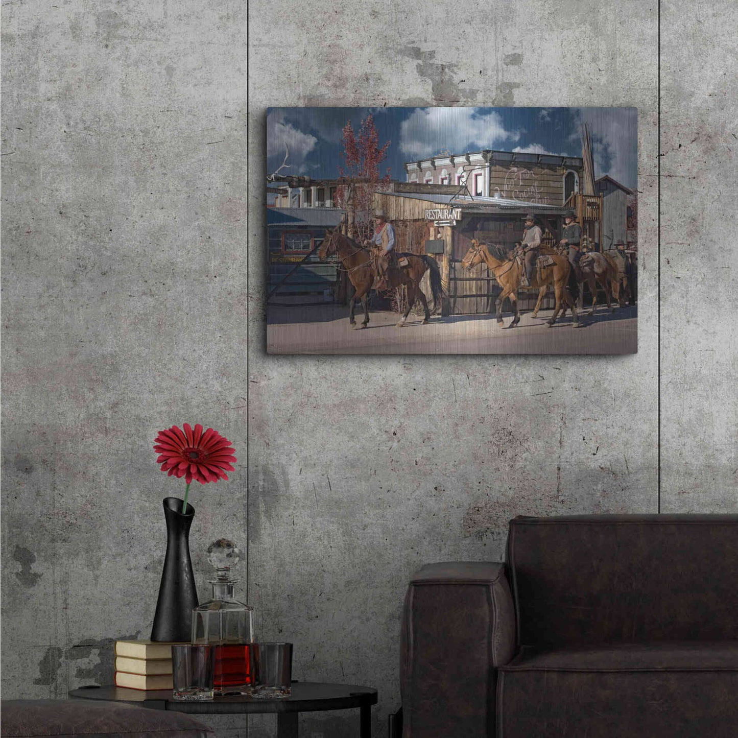 Luxe Metal Art 'Williams Cowboys' by Mike Jones, Metal Wall Art,36x24