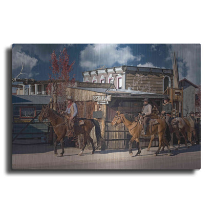 Luxe Metal Art 'Williams Cowboys' by Mike Jones, Metal Wall Art