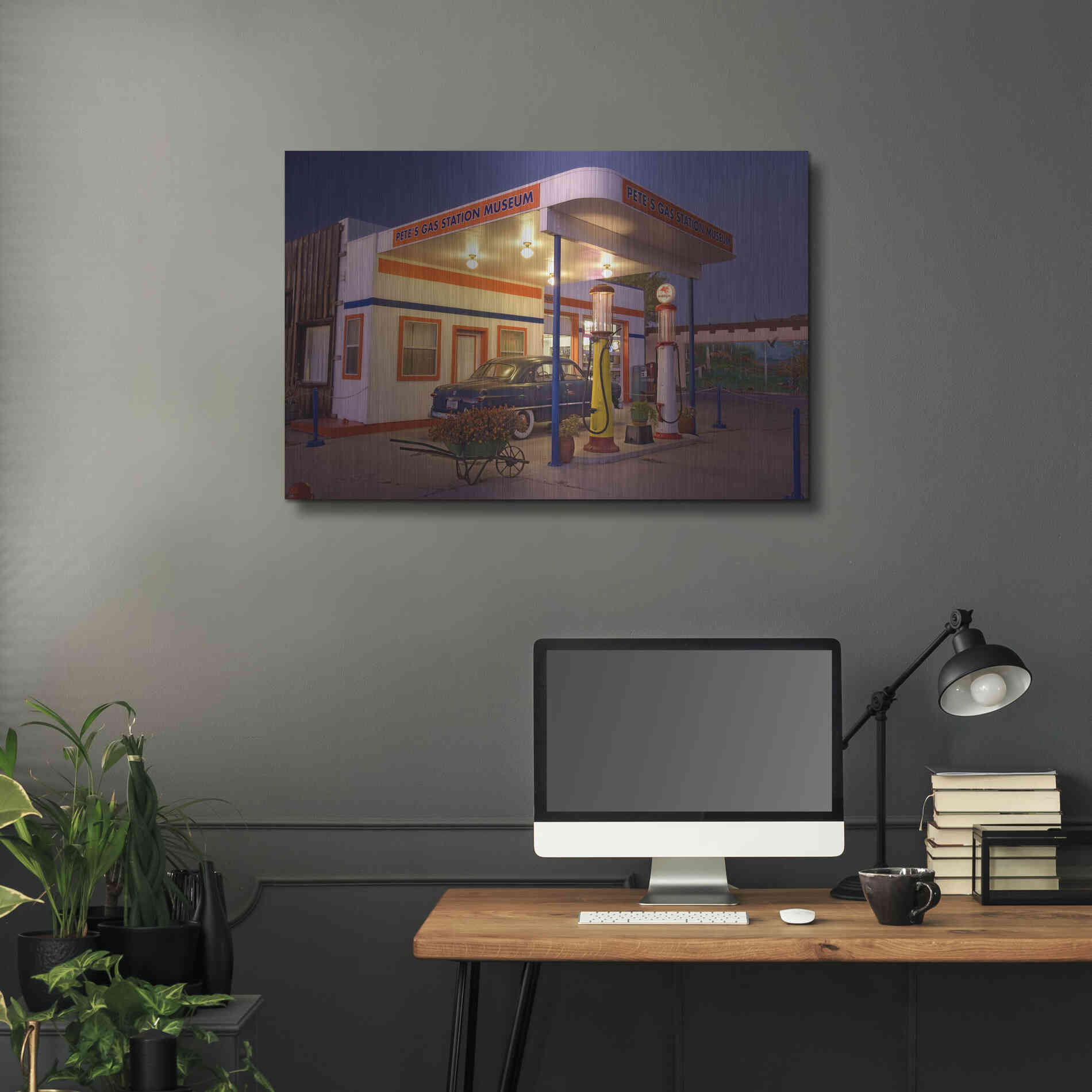 Luxe Metal Art 'Williams Pete's Museum' by Mike Jones, Metal Wall Art,36x24