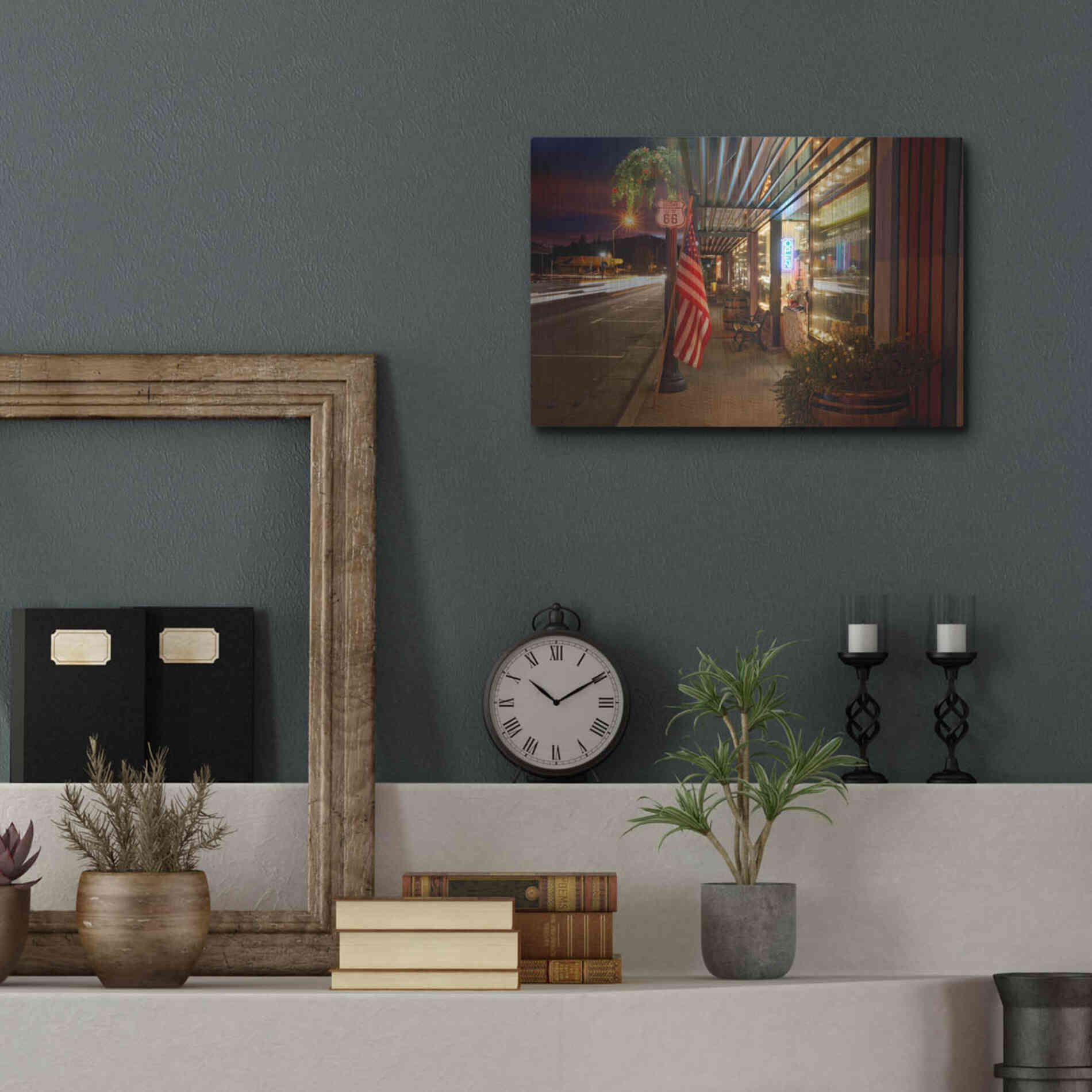 Luxe Metal Art 'Williams Rt Dusk' by Mike Jones, Metal Wall Art,16x12