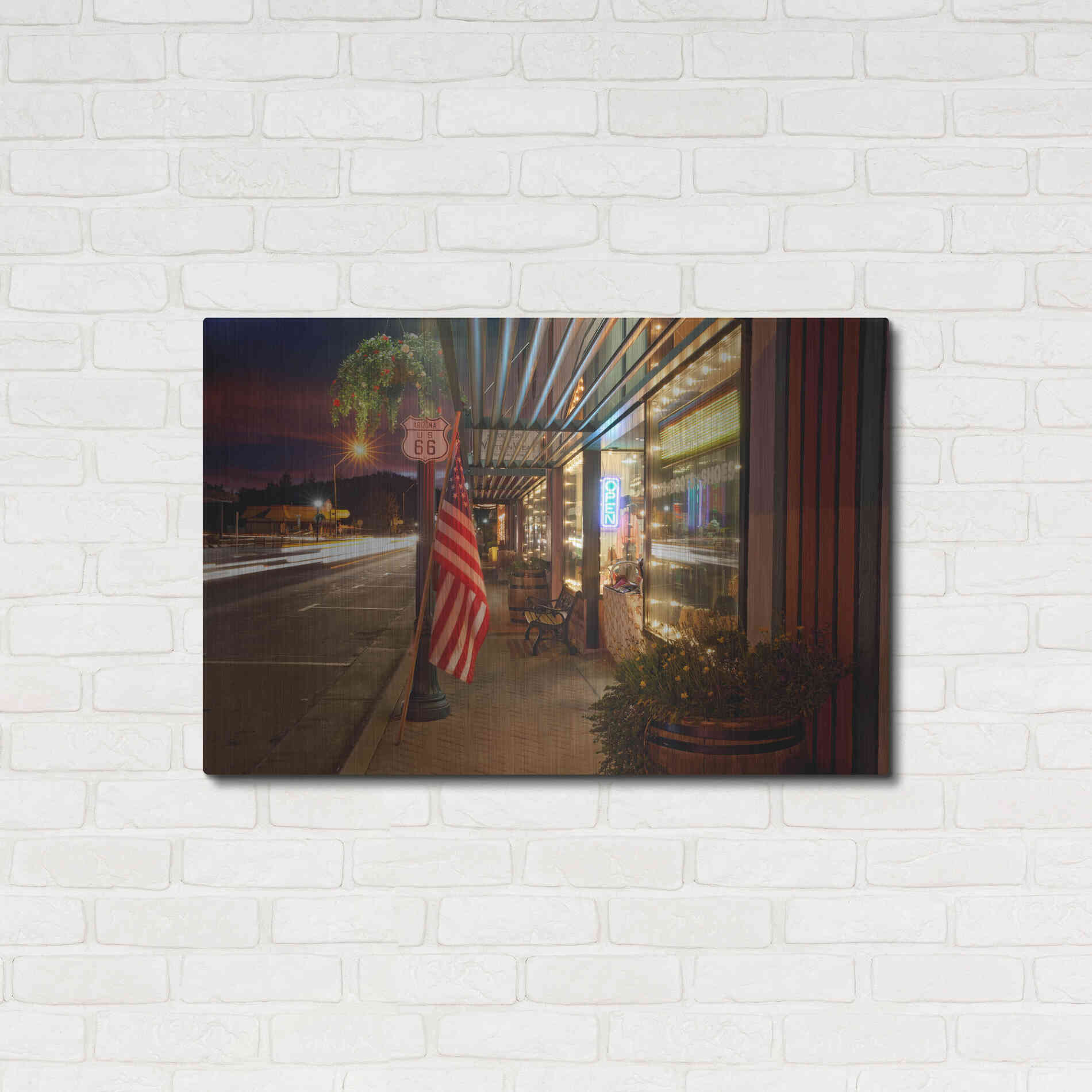 Luxe Metal Art 'Williams Rt Dusk' by Mike Jones, Metal Wall Art,36x24