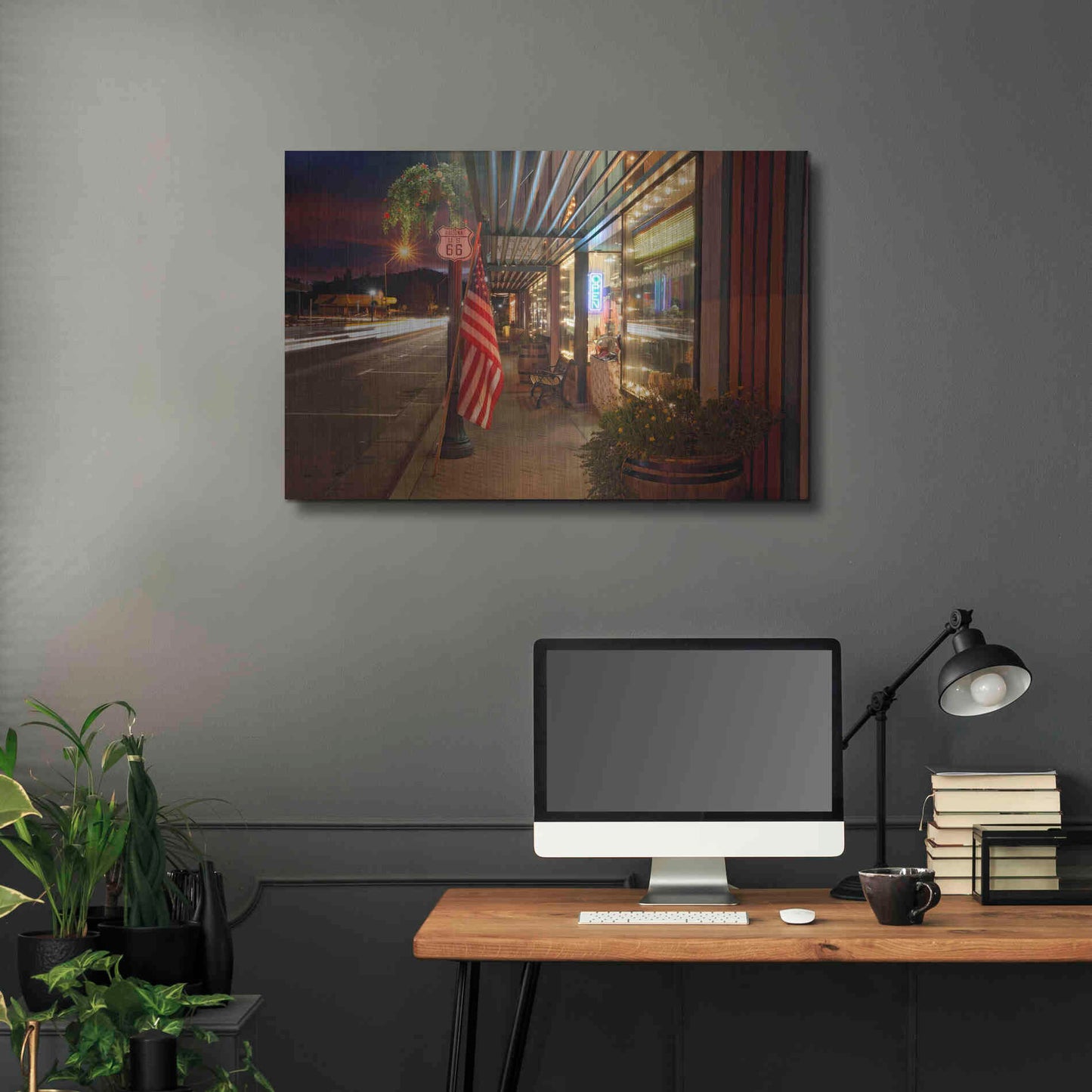 Luxe Metal Art 'Williams Rt Dusk' by Mike Jones, Metal Wall Art,36x24