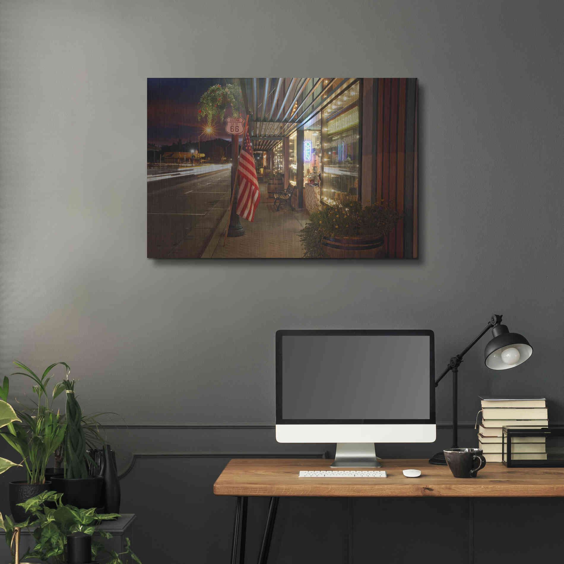 Luxe Metal Art 'Williams Rt Dusk' by Mike Jones, Metal Wall Art,36x24