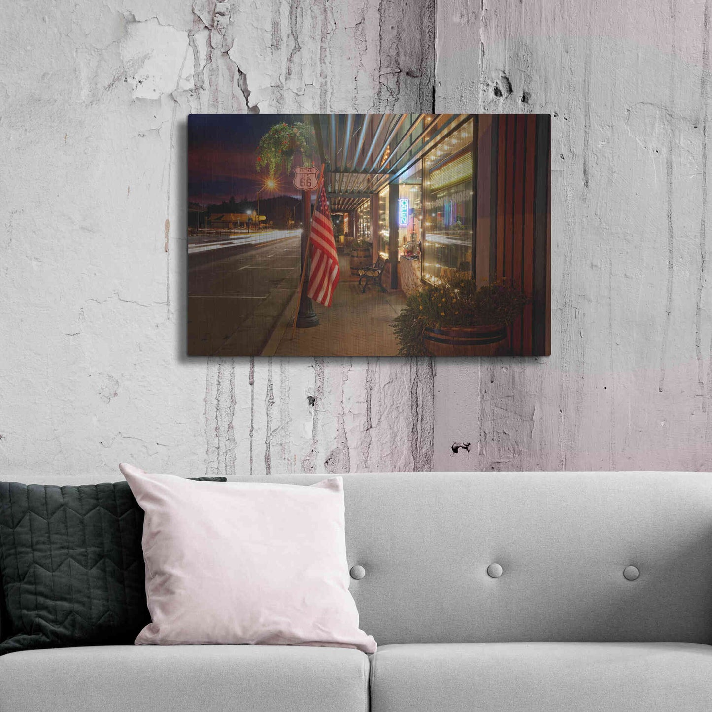 Luxe Metal Art 'Williams Rt Dusk' by Mike Jones, Metal Wall Art,36x24