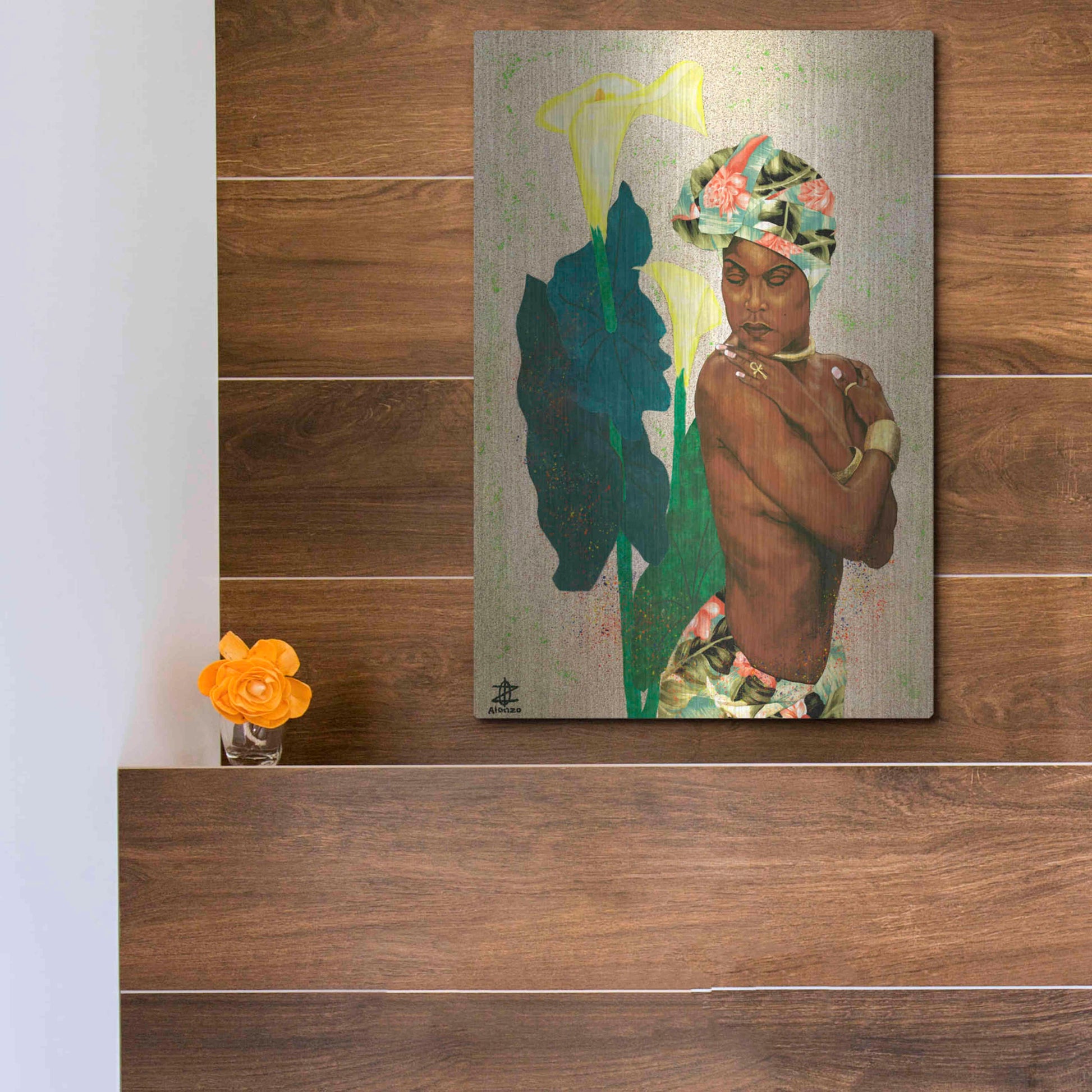 Luxe Metal Art 'Woman Strong II' by Alonzo Saunders, Metal Wall Art,12x16