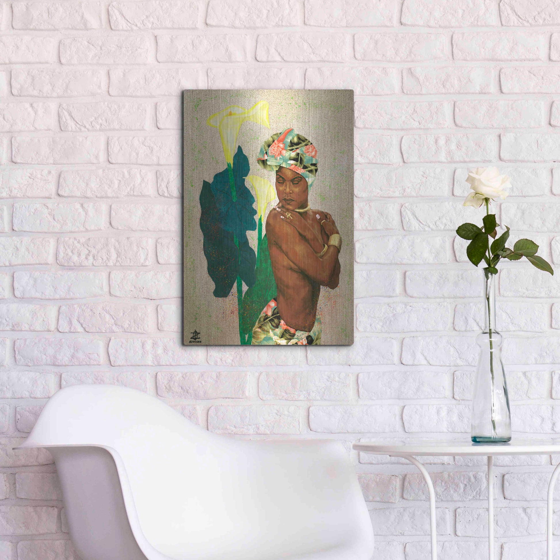 Luxe Metal Art 'Woman Strong II' by Alonzo Saunders, Metal Wall Art,16x24