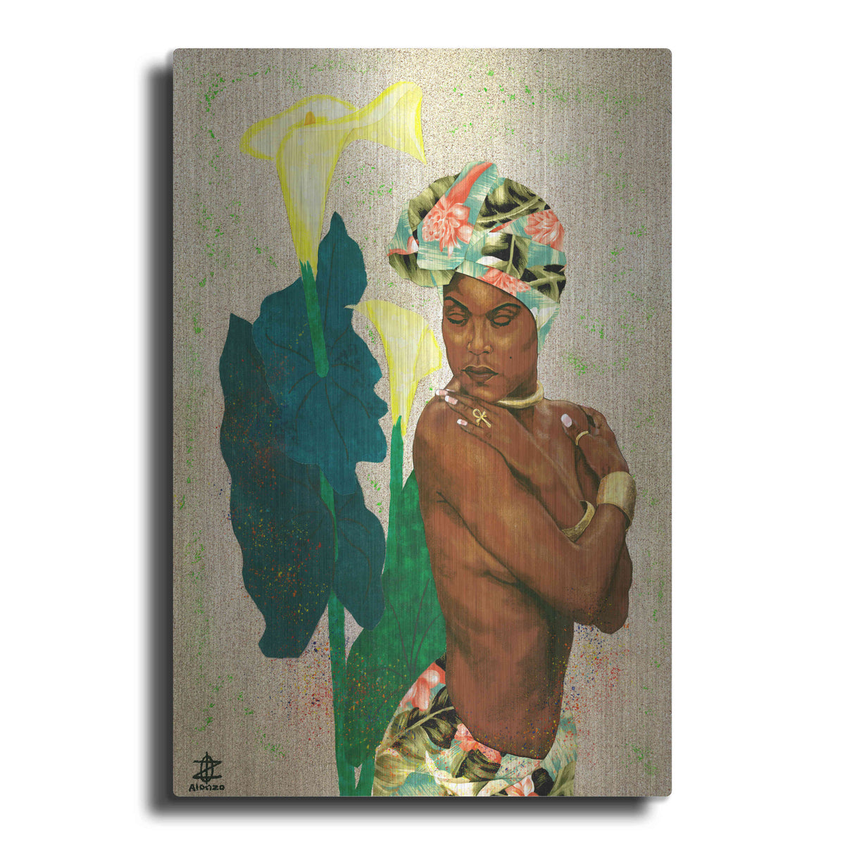 Luxe Metal Art 'Woman Strong II' by Alonzo Saunders, Metal Wall Art
